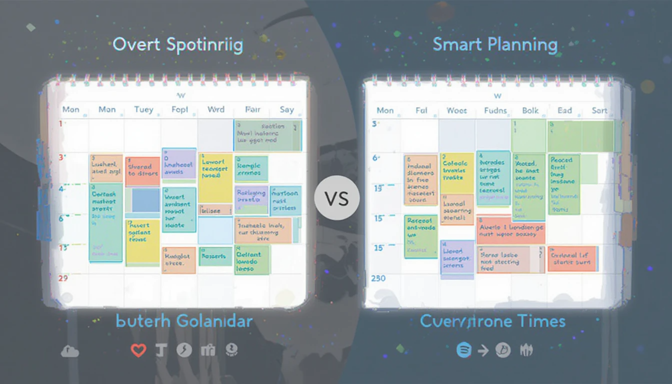 Comparison of overloaded schedule vs. spaced, smart time blocks